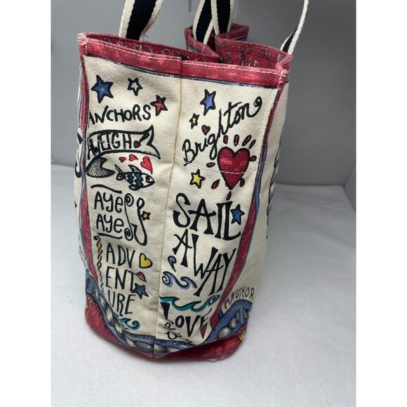Brighton Canvas Tote Seas The Day Anchor Nautical‎ Tote Beach Bag Beach Core - Picture 5 of 8